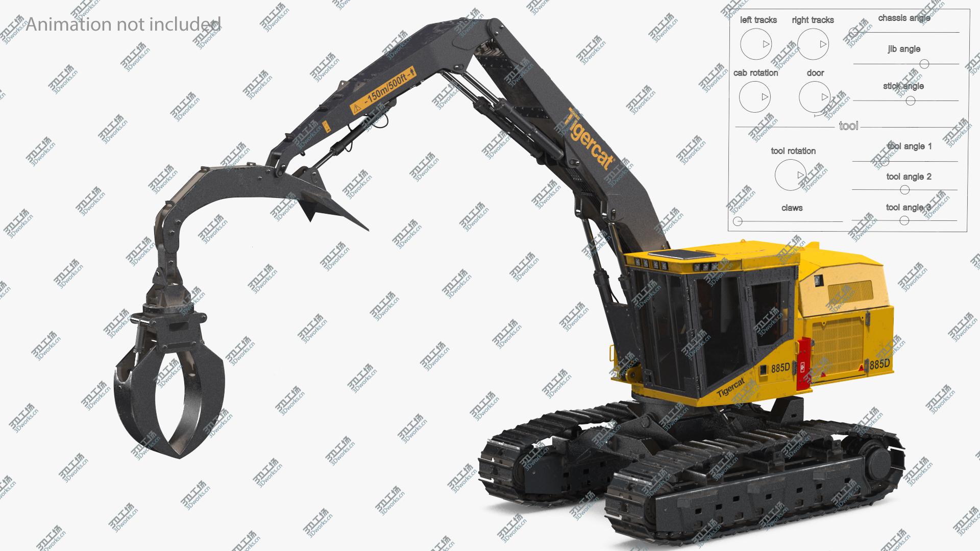 images/goods_img/20210313/3D Tigercat 855D Tracked Knuckleboom Loader Dirty Rigged model/4.jpg